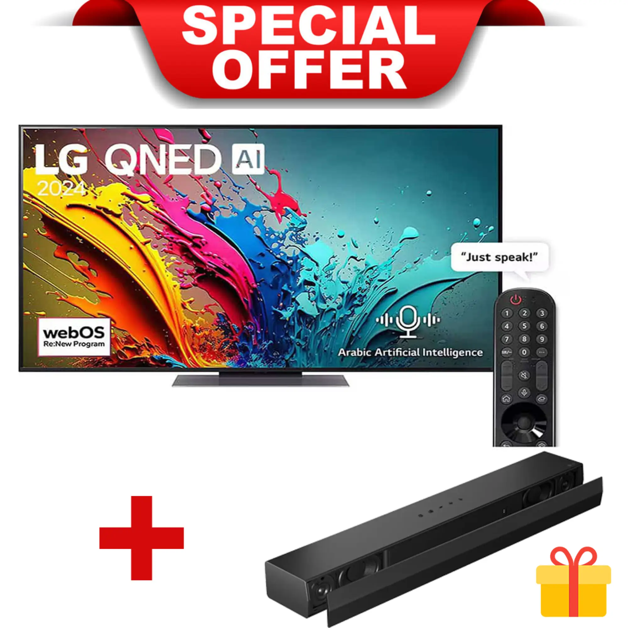 Photo of تلفزيون LG QNED AI QNED86T 4K الذكي مقاس 75 بوصة المدعوم بجهاز التحكم AI Magic remote وميزة HDR10 وواجهة webOS24 طراز 75QNED86T6A عام (2024)