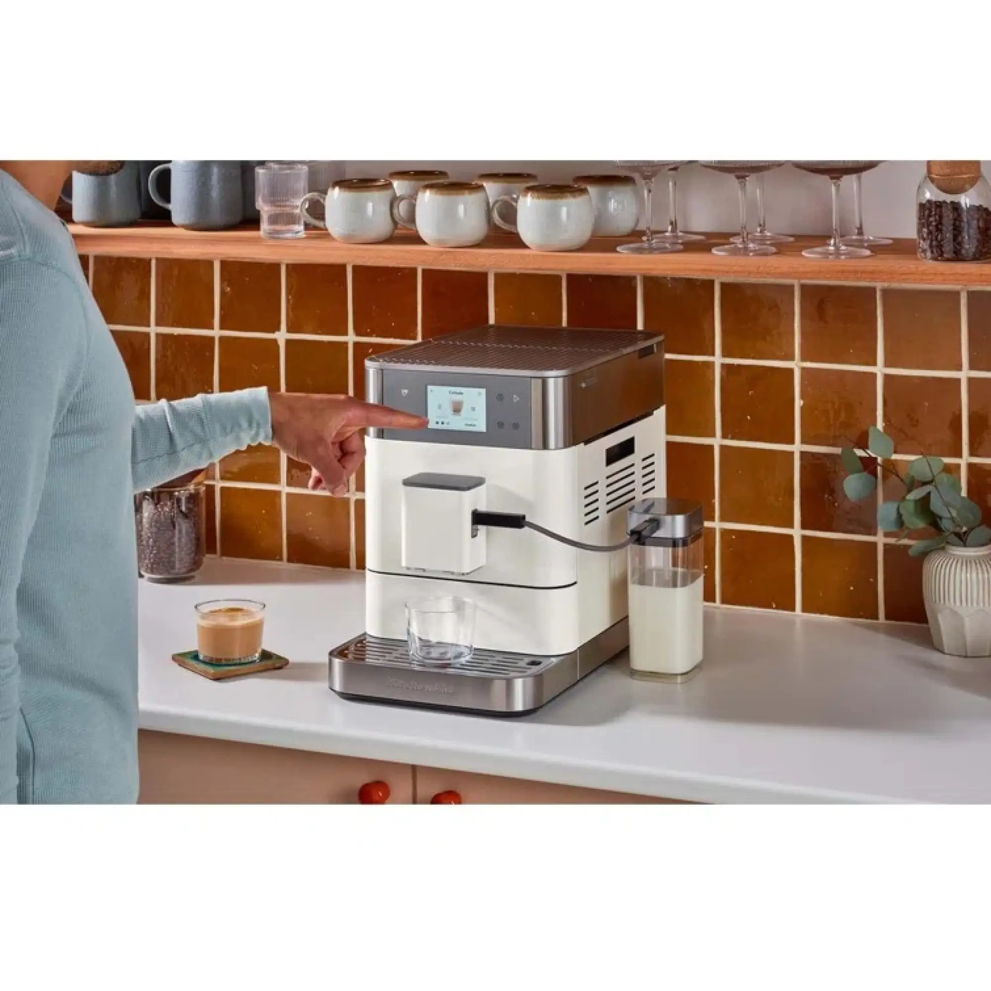 Photo of KitchenAid Espresso Machine Model 5KES8557BPL | Color: Porcelain