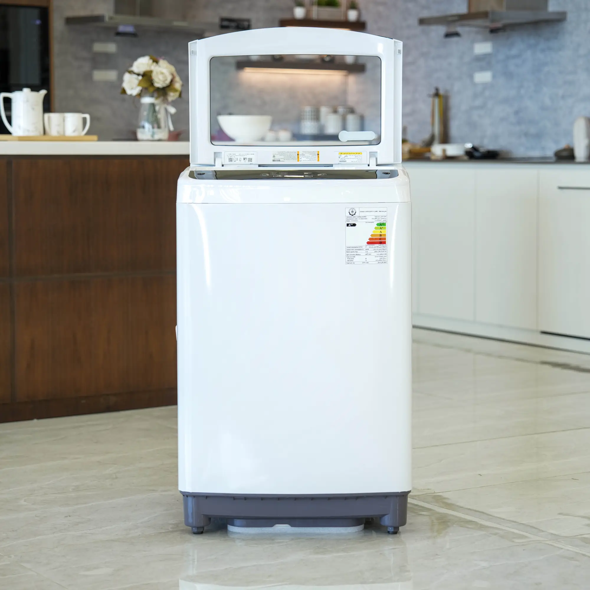 Photo of غسالة إل جي فتحة علوية، سعة 13kg، مزودة بتقنية Smart Inverter وTurboDrum™ - باللون الأبيض