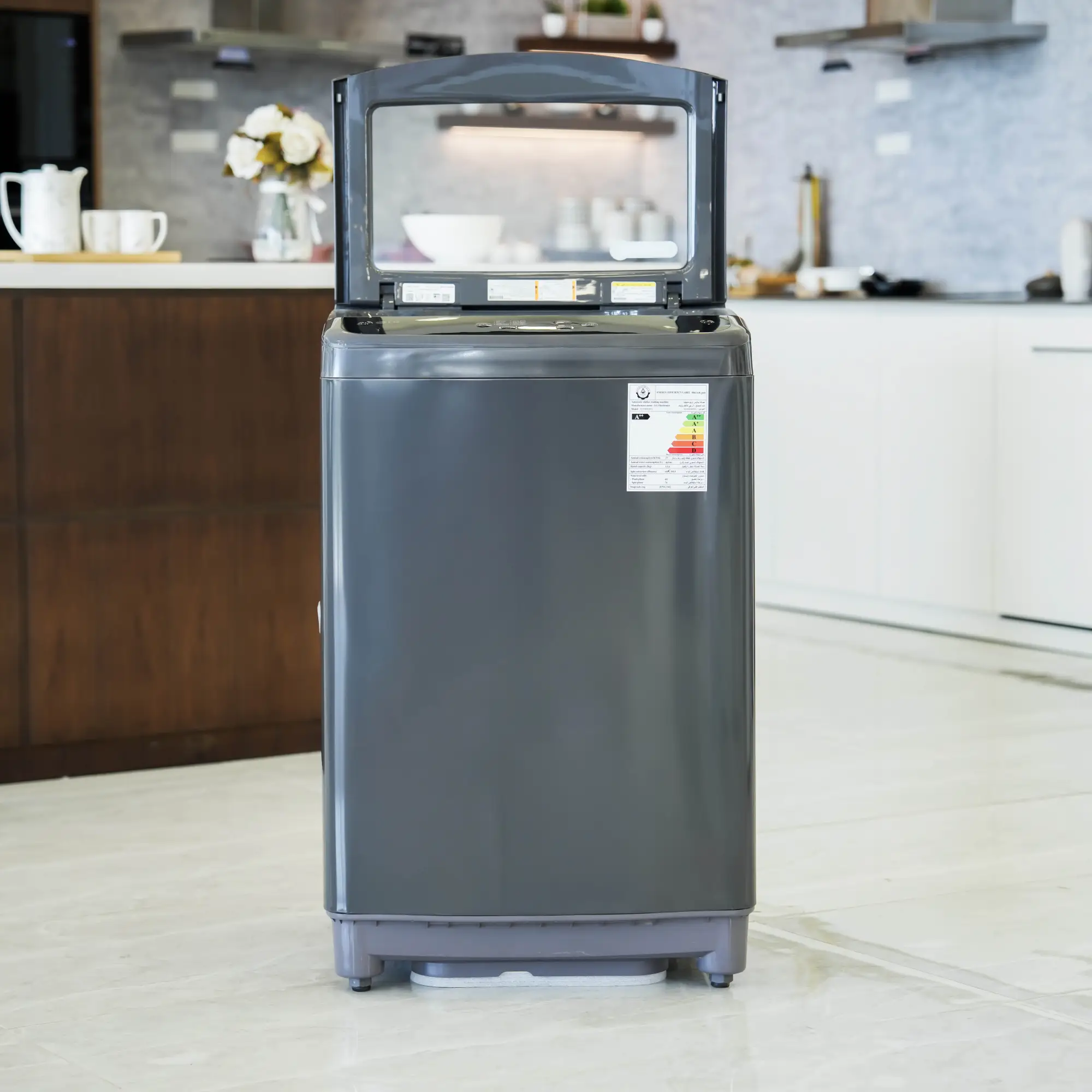 Photo of غسالة إل جي فتحة علوية، سعة 13kg، مزودة بتقنية Smart Inverter وTurboDrum™ - اسود