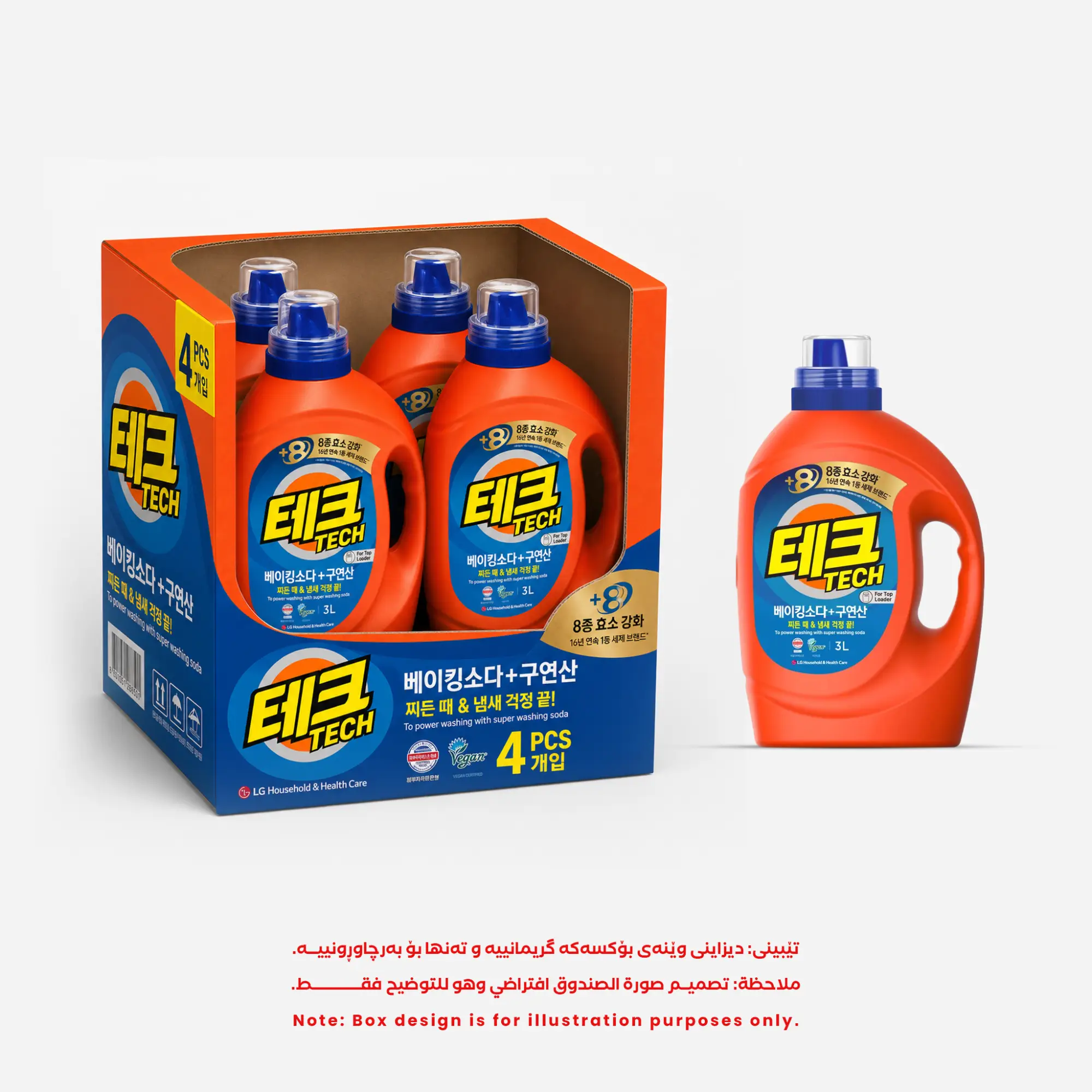 Photo of 4 قطع / صندوق - تيك (TECH) للغسالات ذات التحميل العلوي بيكربونات الصودا (Baking Soda) 3.0 لتر