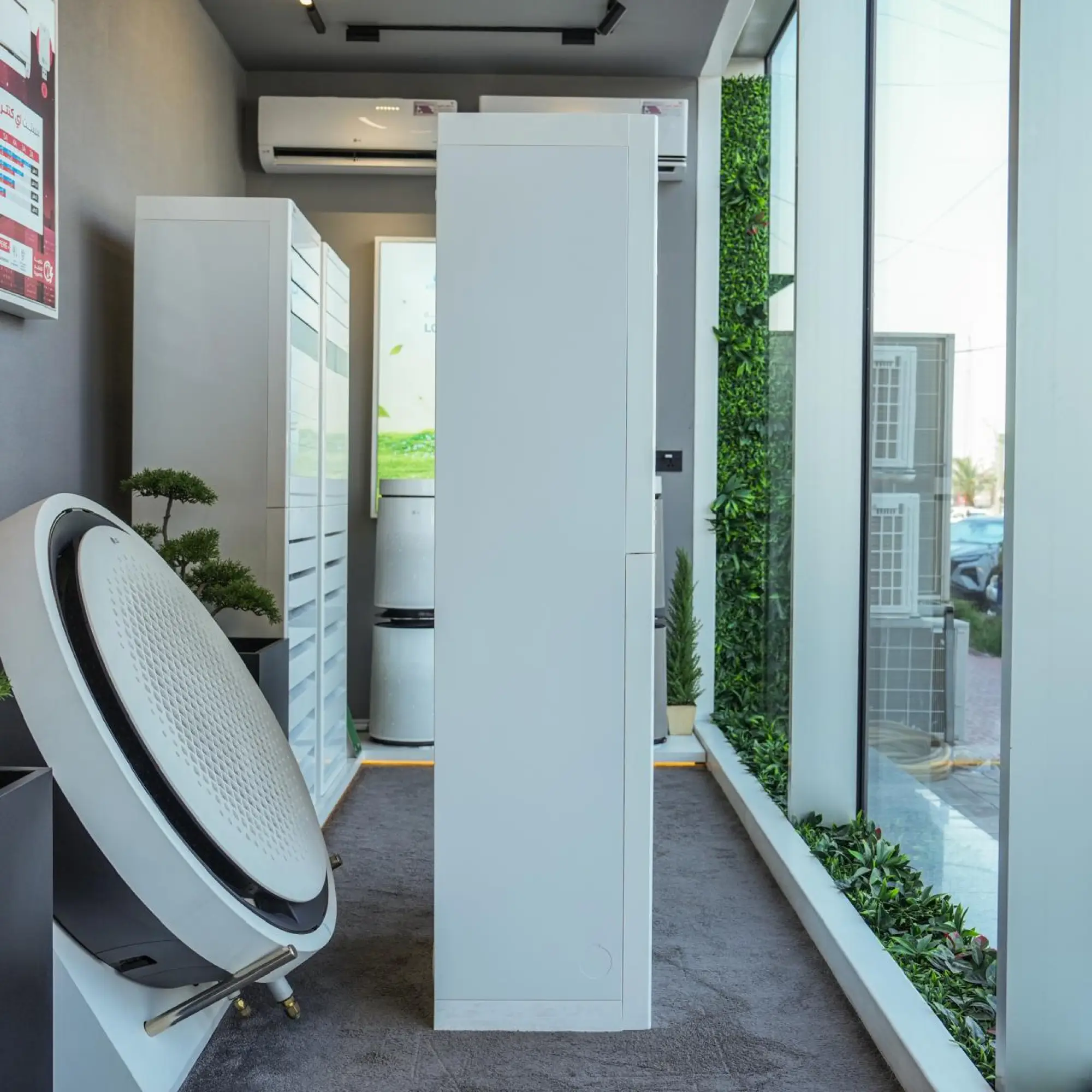 Photo of 3 Ton LG Floor-Standing Split Air Conditioner (Inverter), Model APNW36GT3EA, featuring 6 Steps I-Control Ampere, Tropical T3 Compressor, and Fast Cooling & Heating.