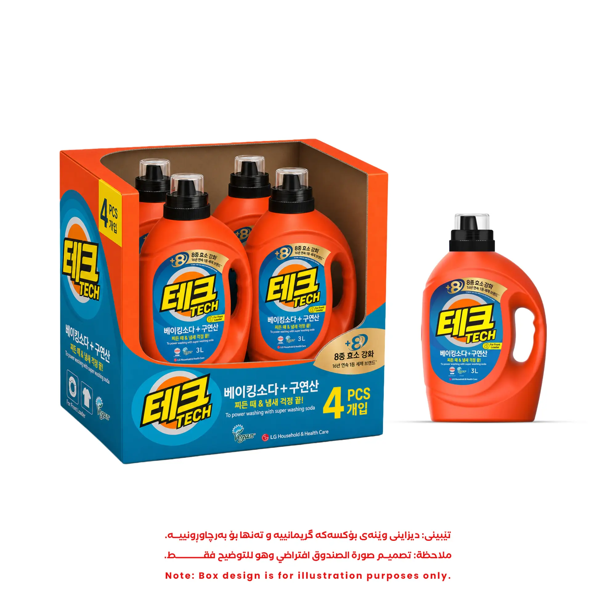 Photo of 4 قطع / صندوق - تيك (TECH) للغسالات ذات التحميل الأمامي بيكربونات الصودا (Baking Soda) 3.0 لتر