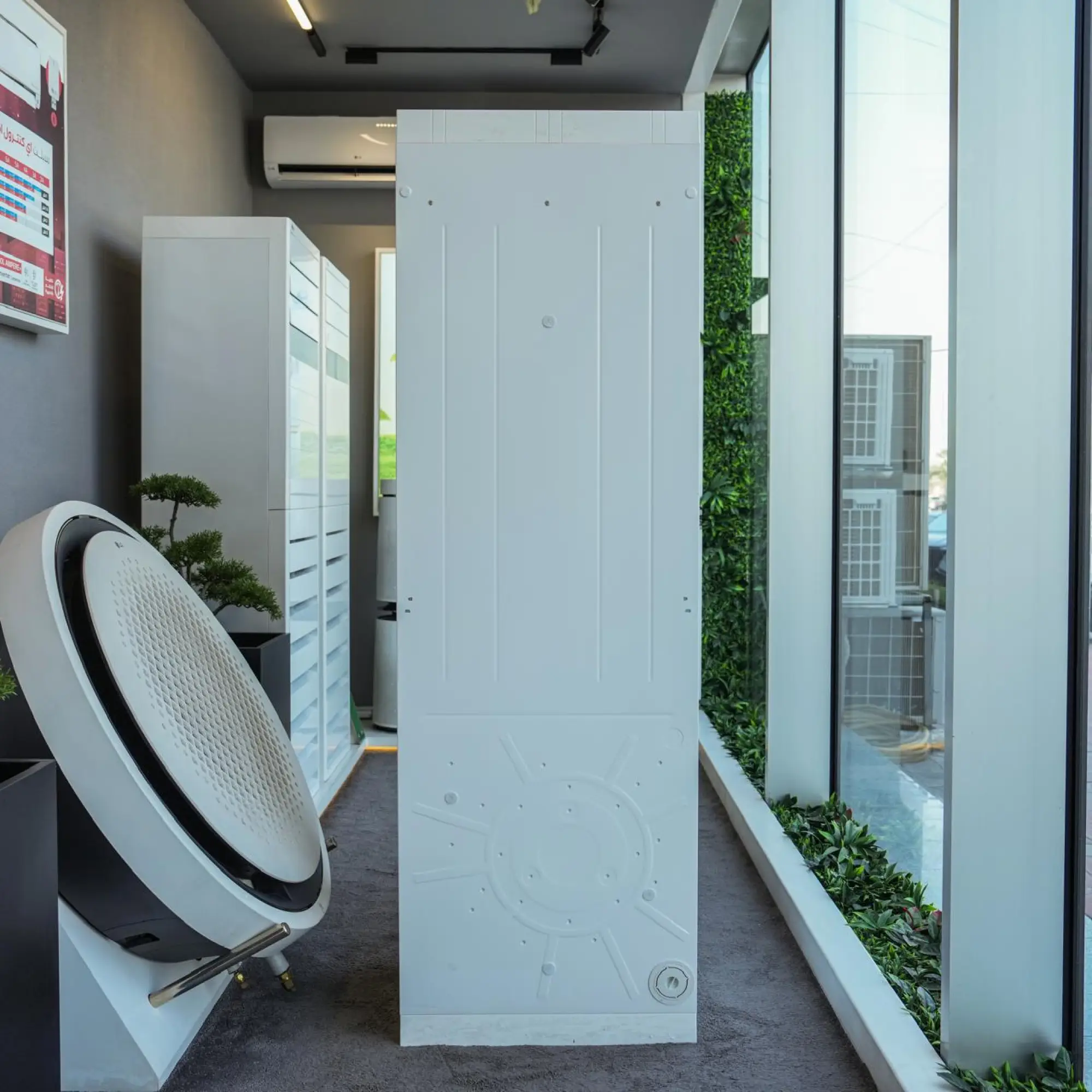 Photo of 3 Ton LG Floor-Standing Split Air Conditioner (Inverter), Model APNW36GT3EA, featuring 6 Steps I-Control Ampere, Tropical T3 Compressor, and Fast Cooling & Heating.
