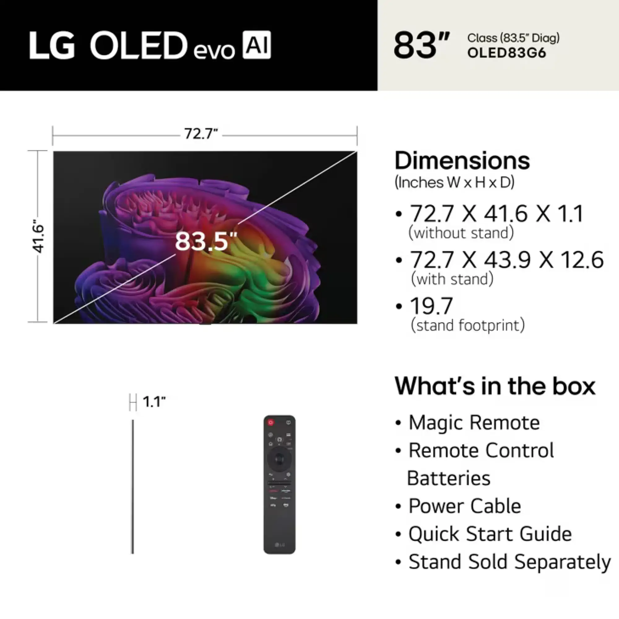 Photo of LG 83 Inch Class OLED evo AI G6 4K Smart TV 2026 | LG OLEDG6 4K Smart TV