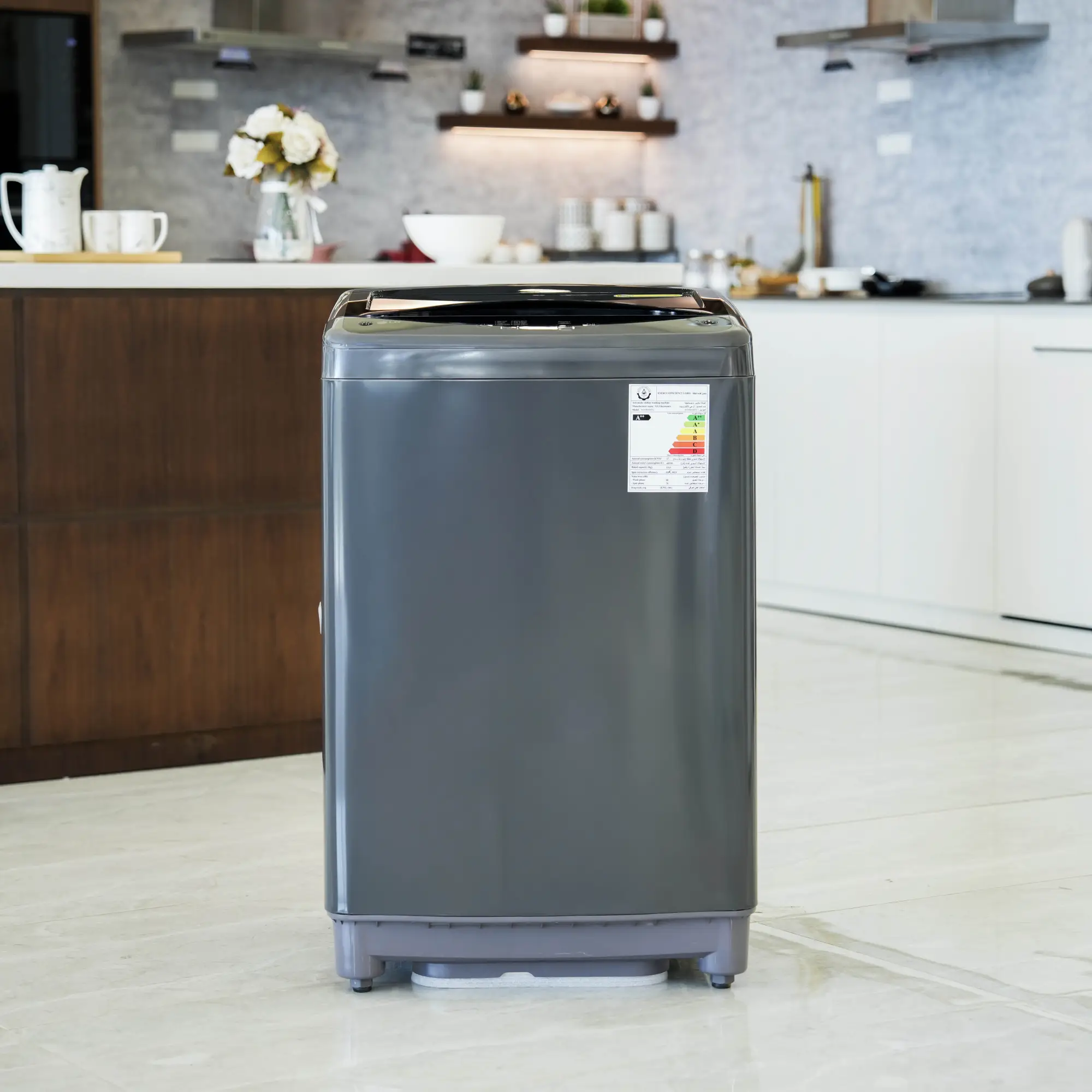 Photo of غسالة إل جي فتحة علوية، سعة 13kg، مزودة بتقنية Smart Inverter وTurboDrum™ - اسود